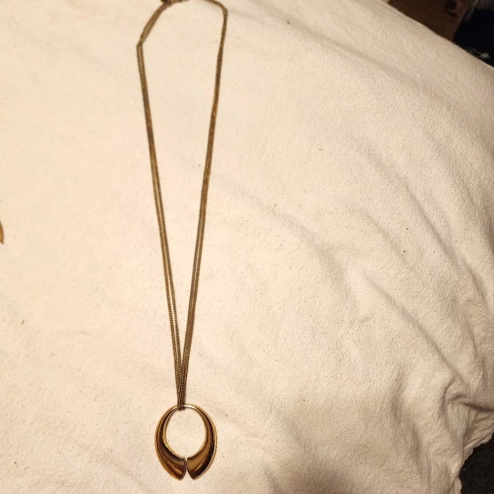 Express Gold Long Pendant Necklace